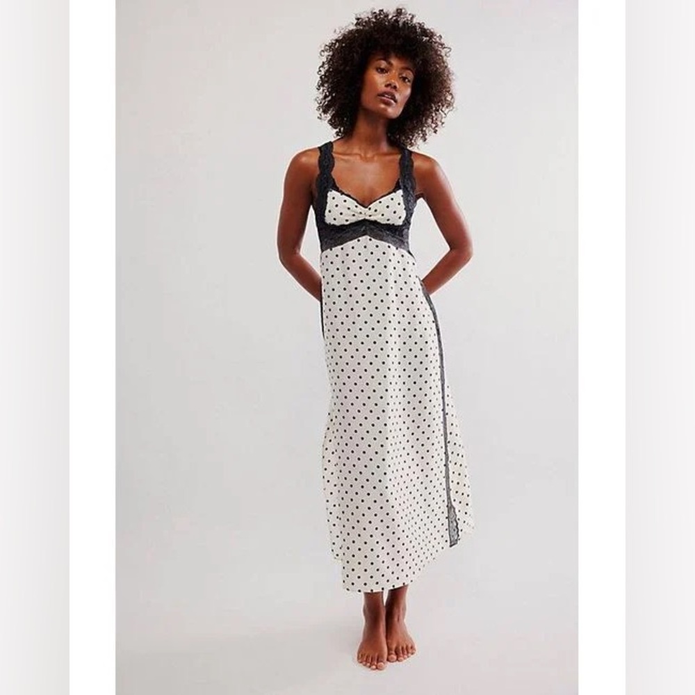 FREE PEOPLE | ✨NEW✨ Just Dreamy Maxi Slip in Ivory Combo-Dreamy Dot
